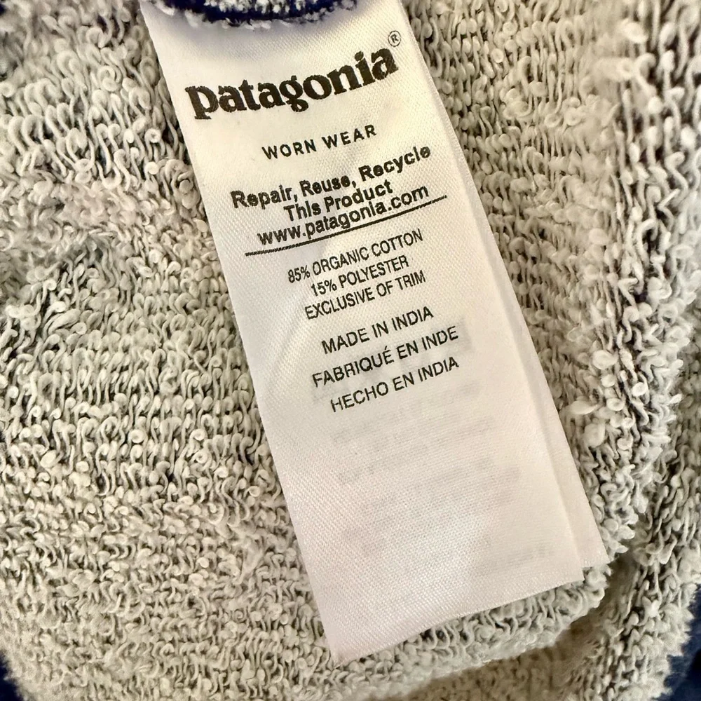 Patagonia Organic Cotton Women’s Navy Blue Long Sleeve Dress Worn Wear Cozy - Picture 4 of 6